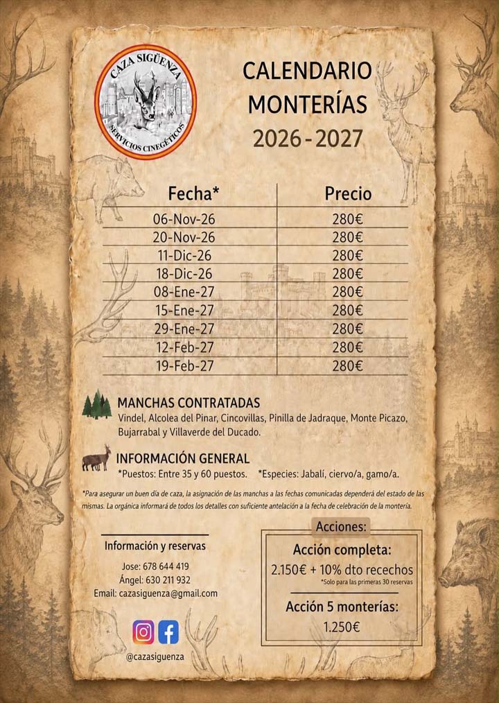 Programa Monterias Caza Siguenza